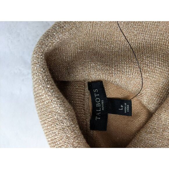 Talbots Womens Knit Good Metallic Turtleneck Sweater Button up Front Cardigan 2 - Picture 10 of 15